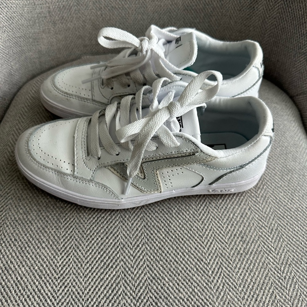 Vans White Sneakers with Teal Interior